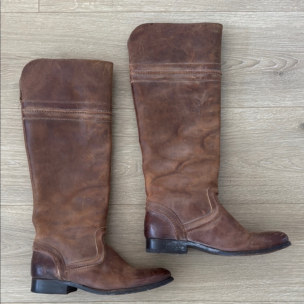 Frye Melissa Trapunto Leather Riding Boots 7.5